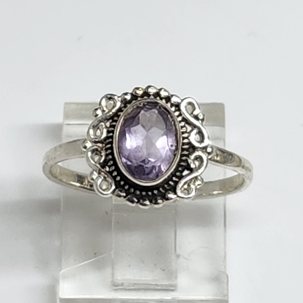 Sterling Silver Amethyst 925 Ring Size‎ 7.25
